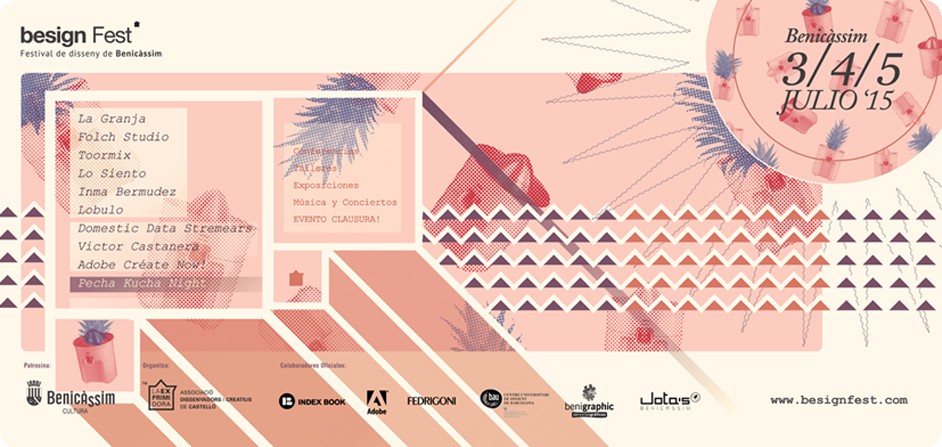 Póster apaisado festival de diseño de Benicassim - julio 2015.